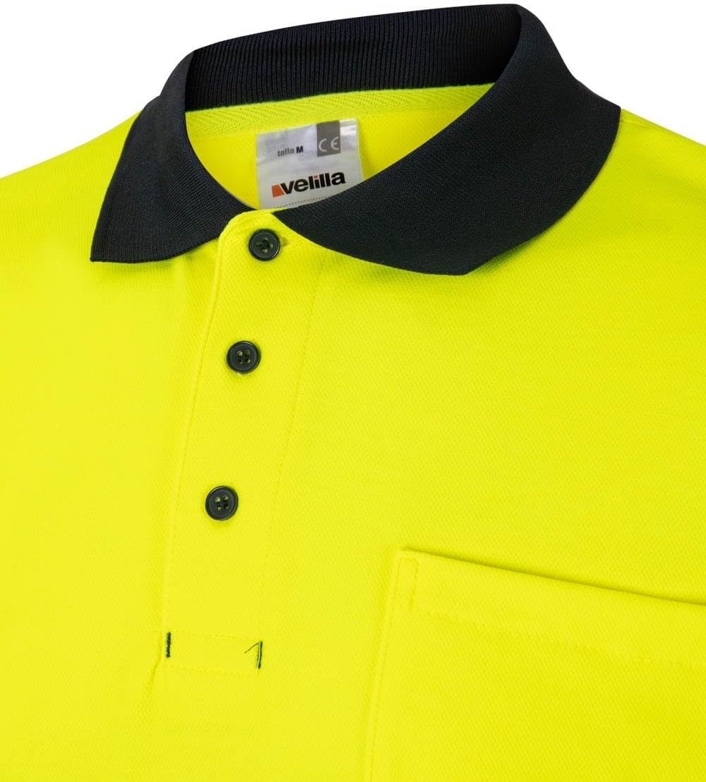 Detalle 2 de Velilla 305513 Polo de Alta Visibilidad Bicolor Azul y Amarillo