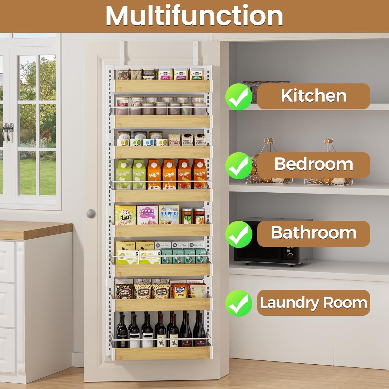 Thumbnail 6 de POKIPO 8 Tier Over The Door Pantry Organizer (2-in-1 wall mount or hanging spice rack)