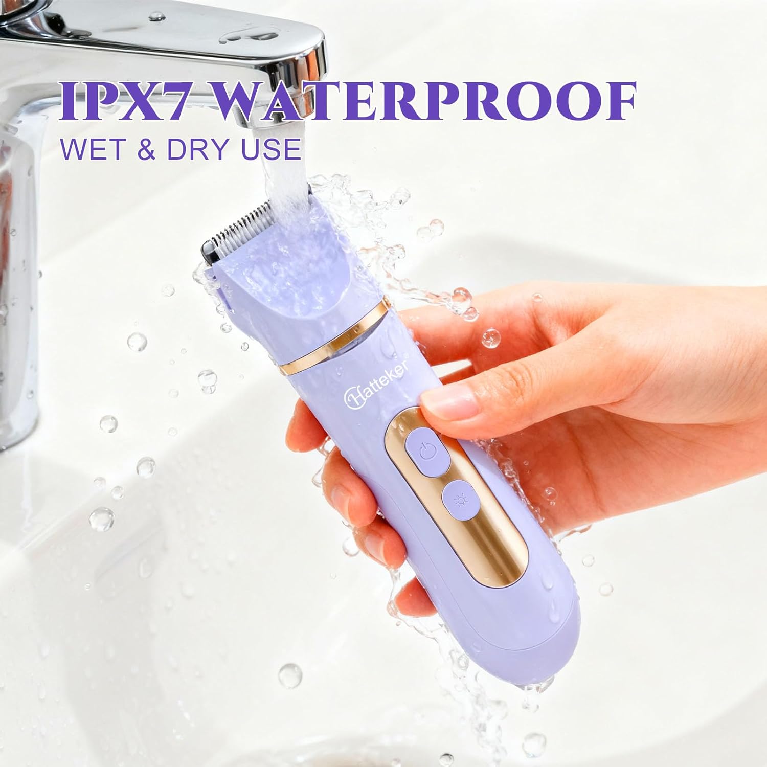 Detalle de 4-in-1 Lady Shaver Women Electric Razor Body Trimmer – IPX7 Waterproof, 4 Head Kit (Purple)