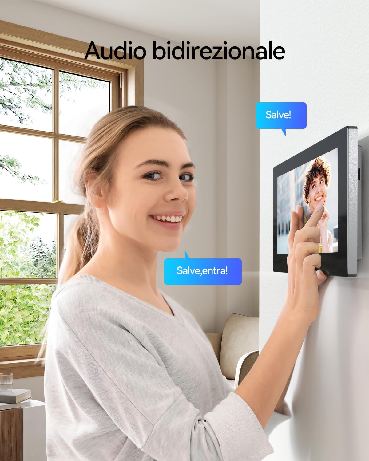 Thumbnail 4 de TMEZON Videocitofono Wifi Smart 2 Fili M790: campanello con monitor 7'' 1080P, rilevamento umano e RFID