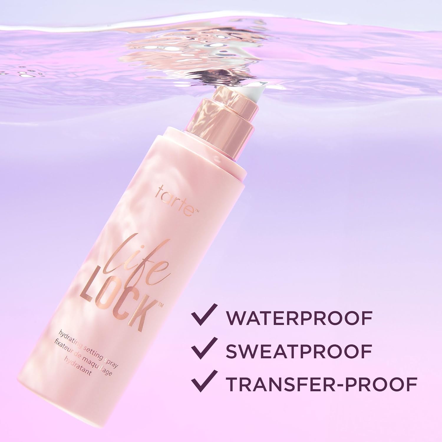 Detalle 2 de tarte life lock hydrating setting spray — 10-in-1 Weightless Mist to Hydrate & Lock Makeup (Travel Size)
