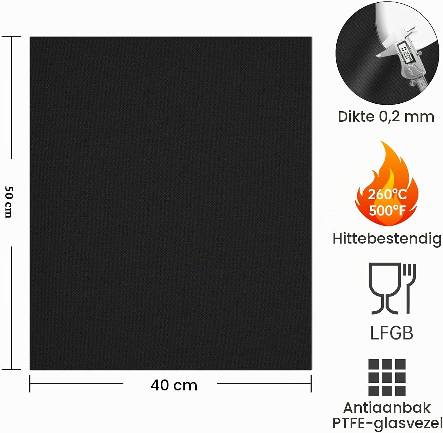Detalle 2 de SPGOOD 9020B grillmatten, 4 stuks van 50 x 40 cm, herbruikbaar en antiaanbak