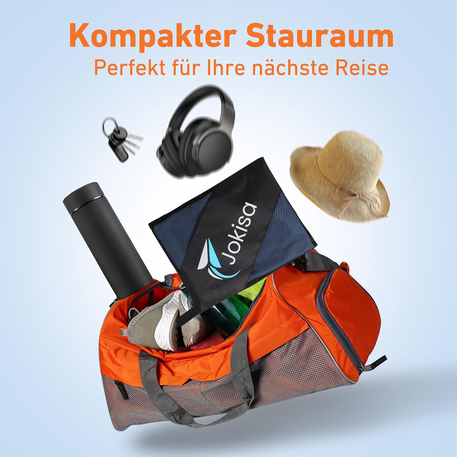 Detalle 2 de 2er Mikrofaser Handtuch-Set 180x90 cm + 100x50 cm – Schnell trocknend, leicht & kompakt