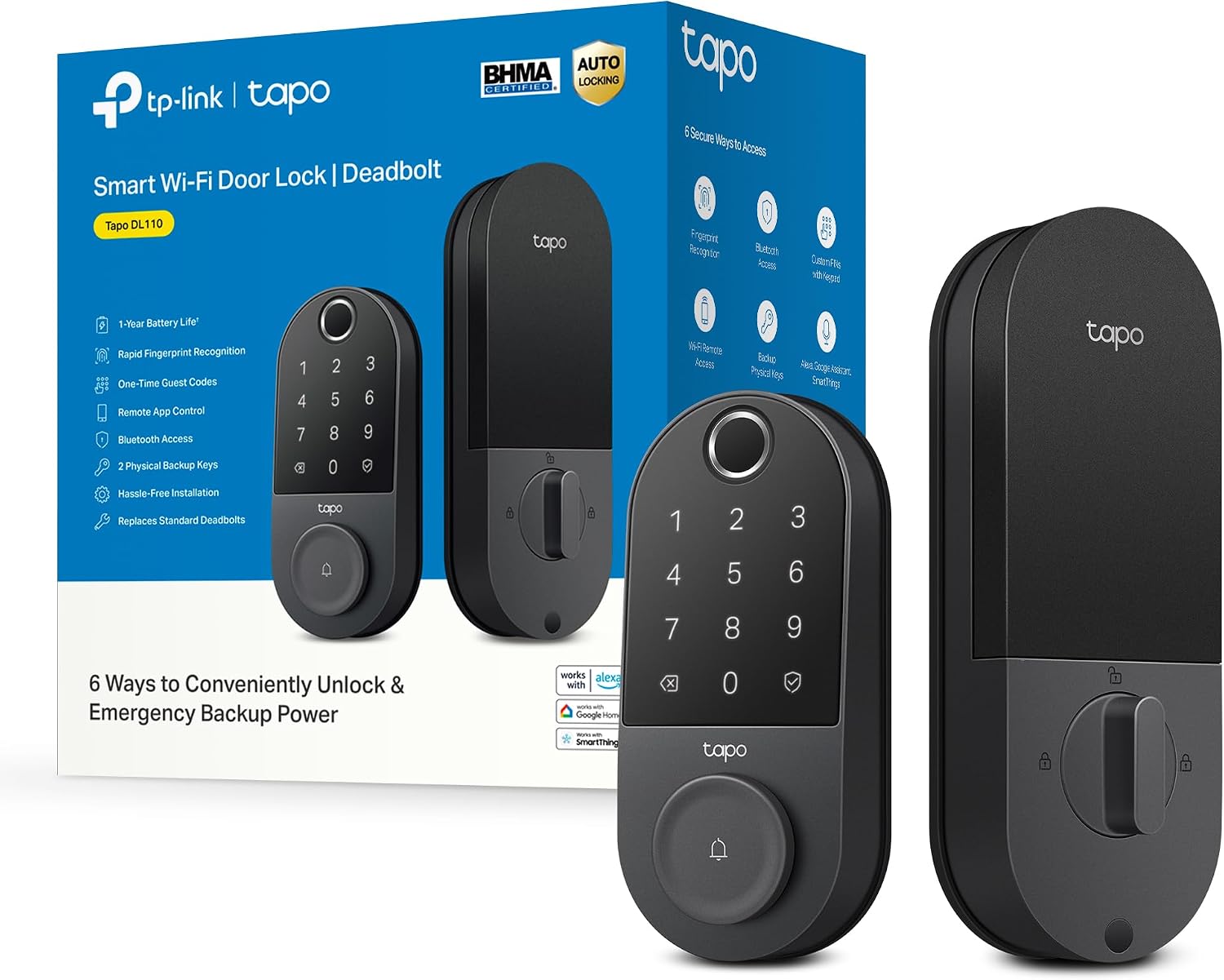 Detalle de TP-Link Tapo DL110 Smart Deadbolt with Fingerprint 1️⃣🔒