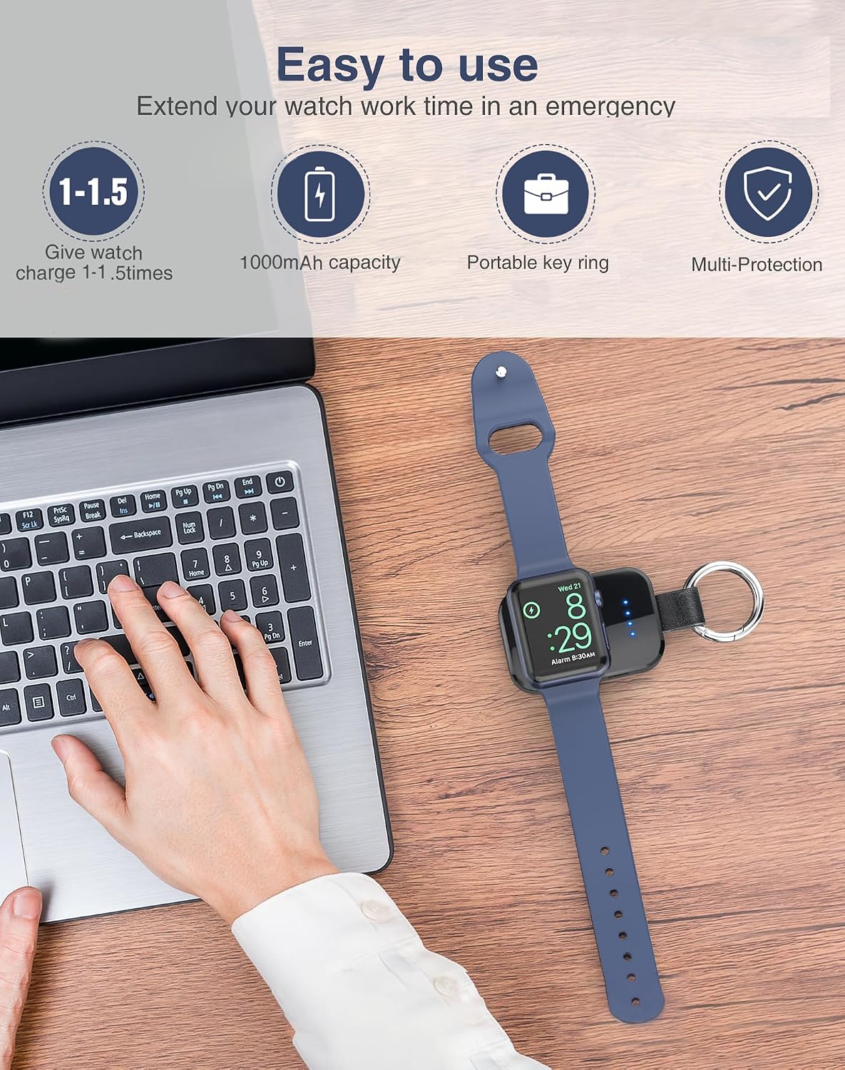 Detalle 2 de i.VALUX 1000mAh iWatch Magnetic Power Bank for Apple Watch