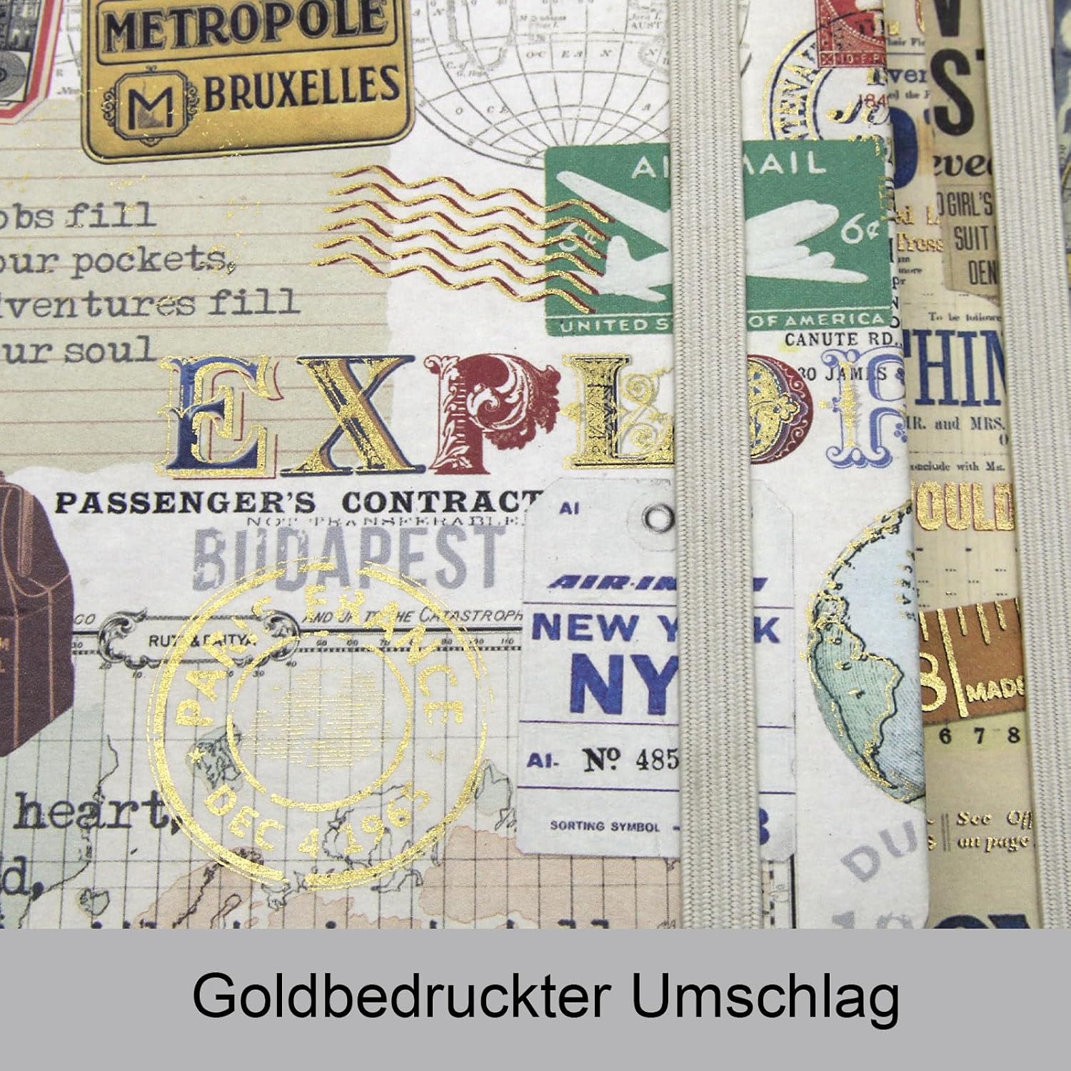 Detalle de WETLOTE A6 Notizbuch Liniert – 2er-Set Florentin & Provence, Hardcover, 74 Blätter je Buch, Goldsprühkante, Italienisches Blumenpapier