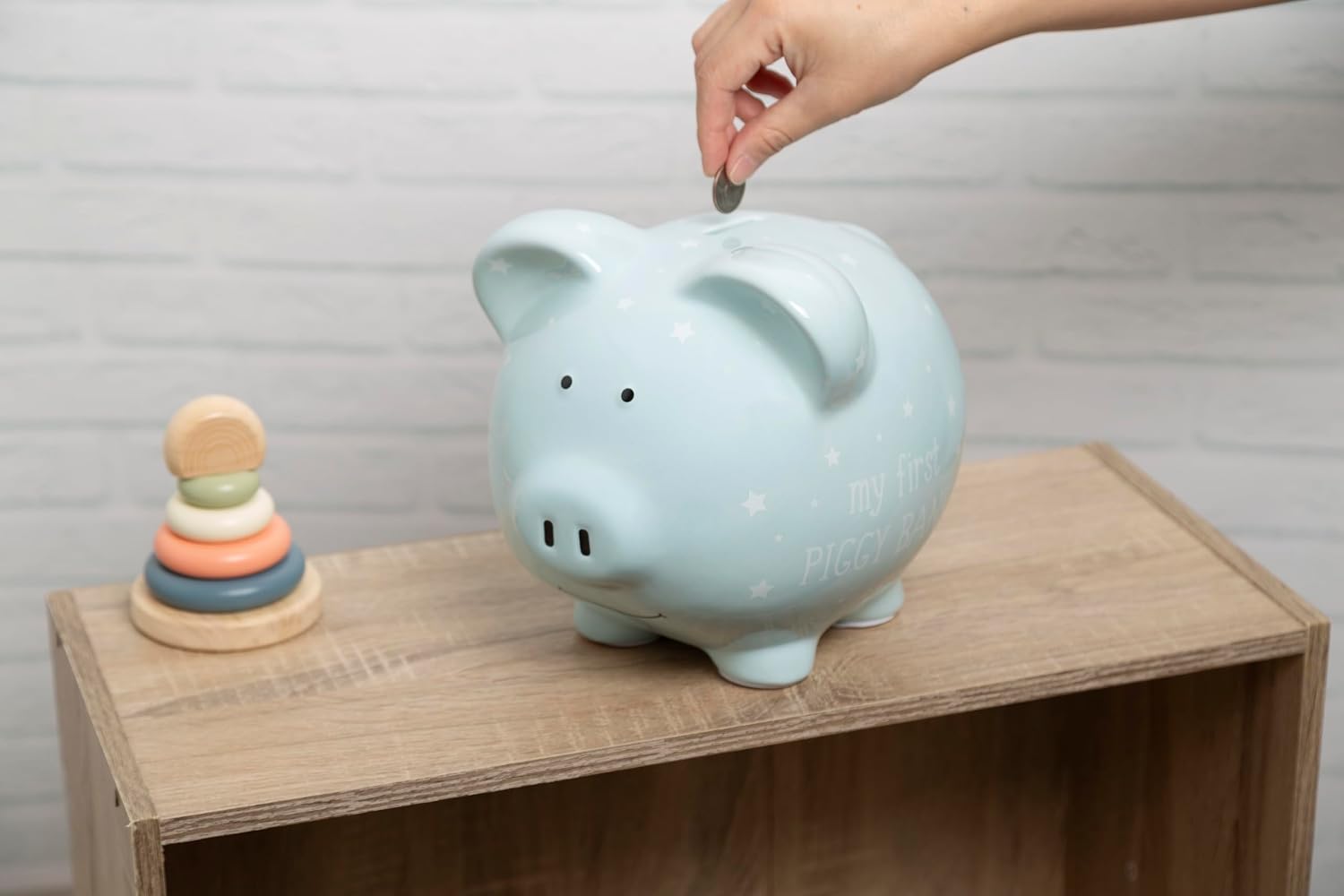 Thumbnail 4 de Kate & Milo Ceramic Piggy Bank, Blue Stars