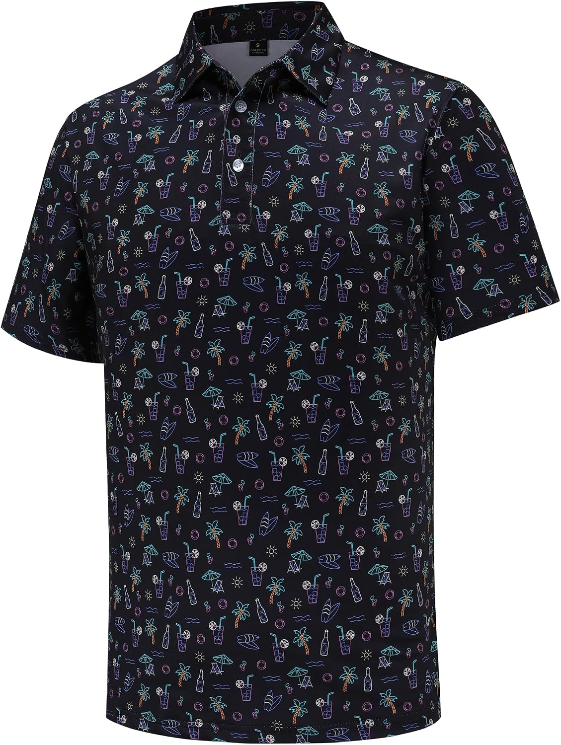 Detalle de Men's Golf Polo Shirt in Polyester Spandex