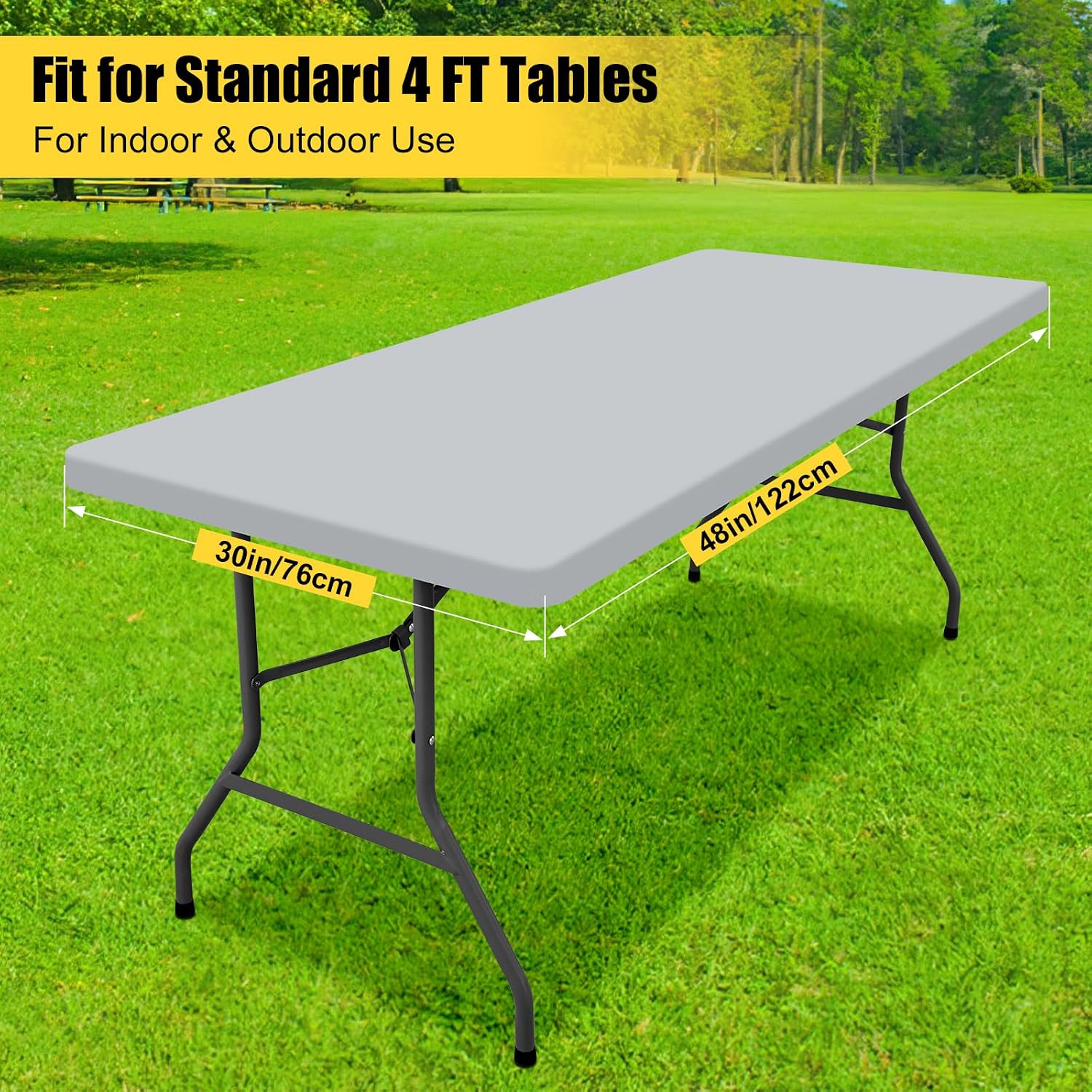 Thumbnail 6 de Smiry 30 x 48-Inch Fitted Vinyl Tablecloth, Waterproof, Flannel-Backed