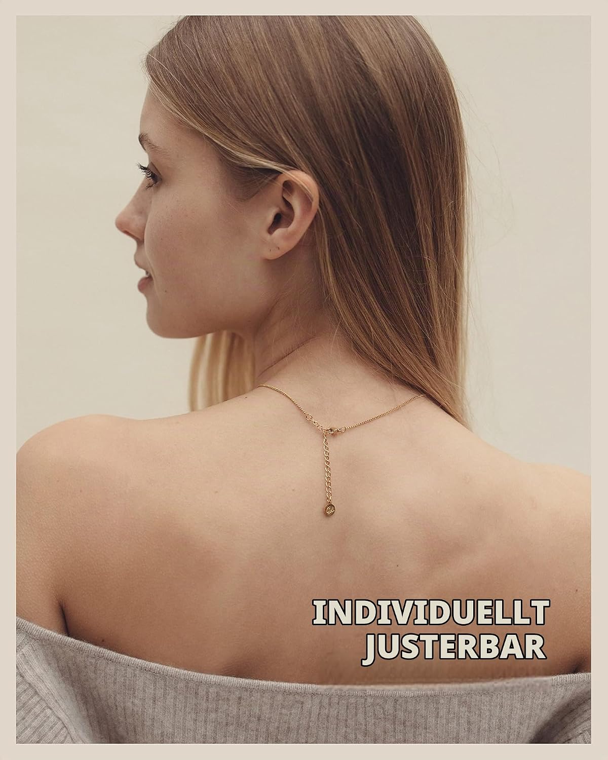 Thumbnail 3 de Bokstavshalsband med A–Z-hänge, guldkedja och 5 cm förlängning
