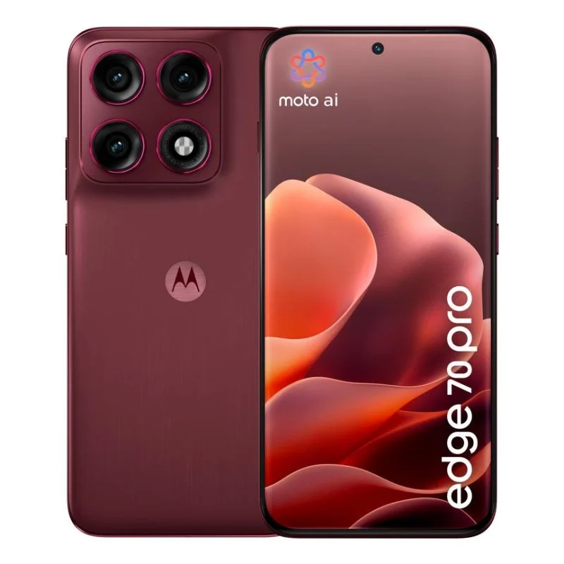 Detalle de Motorola Edge 70 Pro 5G 12GB/512GB, 6.78" Burdeos: potencia, fotografía y resistencia en un único dispositivo