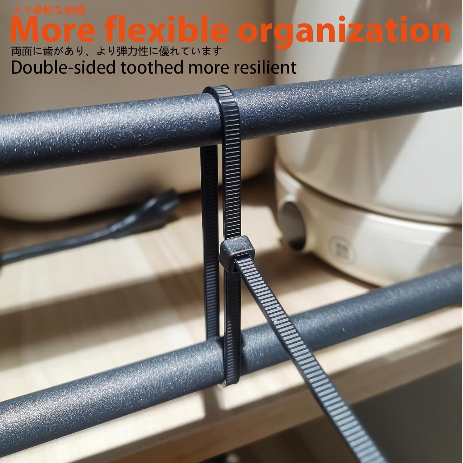 Thumbnail 1 de Hanida Heavy Duty Nylon Cable Ties (400 Pieces) – 200–450 mm, Double-Tooth, Self-Locking, Indoor/Outdoor