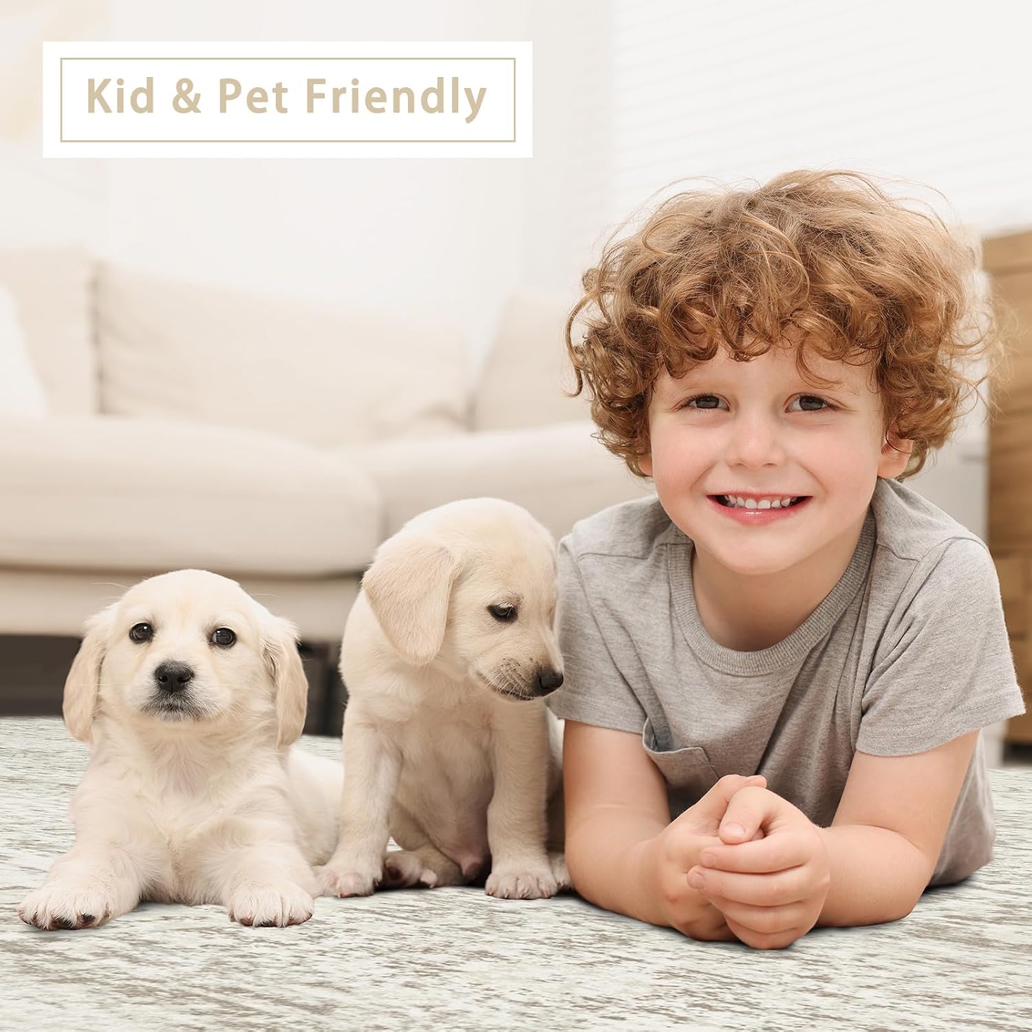 Thumbnail 5 de Srugn 9' x 12' Washable Area Rug, Low-Pile Faux Wool with Rubber Backing