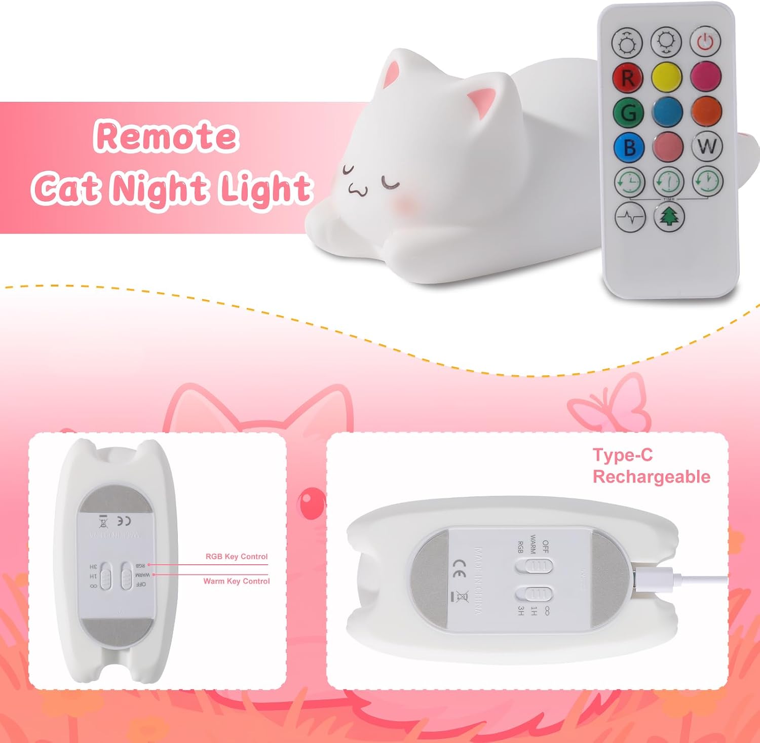 Detalle 2 de ZKLiLi Cat Night Light Cat-01-remote