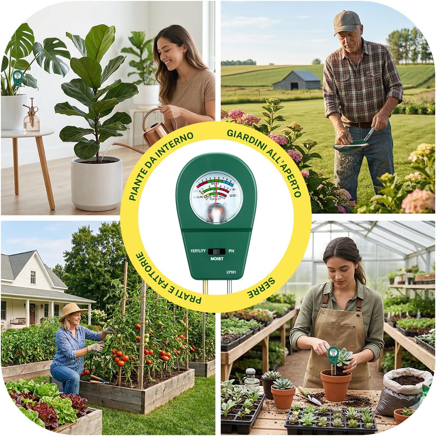 Thumbnail 6 de Tolesum Misuratore di Terreno 3 in 1: tester PH, umidità e nutrimento per piante in casa e giardino