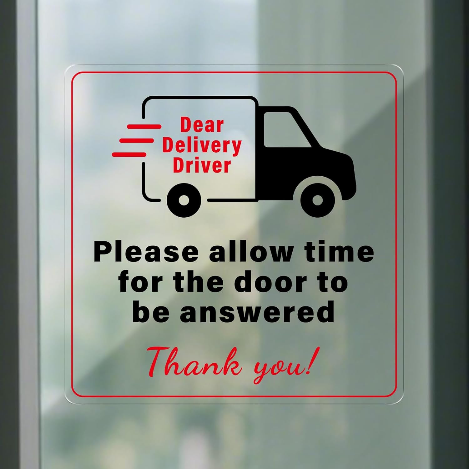 Detalle de YIKIADA 5 Pack Dear Delivery Driver Please Allow Time for the Door to Be Answered Stickers