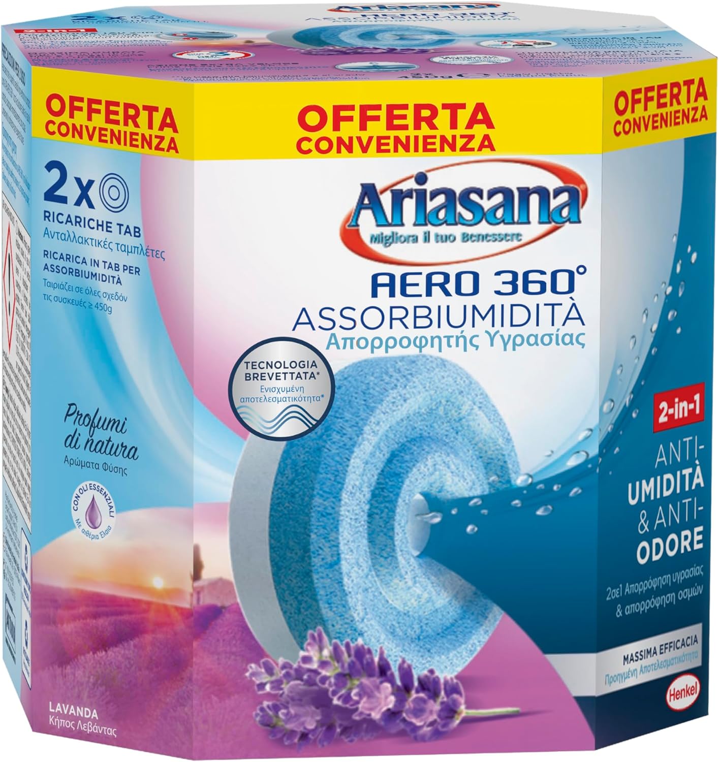 Thumbnail 2 de Ariasana Aero 360° Ricarica TAB Lavanda per dispositivi Aero 360° – 2 TAB da 450 g