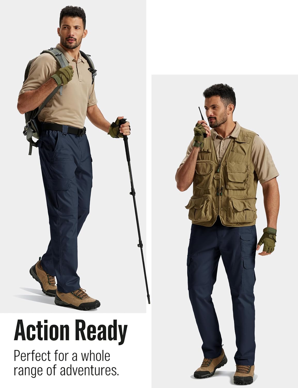 Detalle 2 de TACVASEN Men’s Tactical Cargo Pants (Water Resistant Ripstop) with 8 Pockets for Work, Hiking & EDC