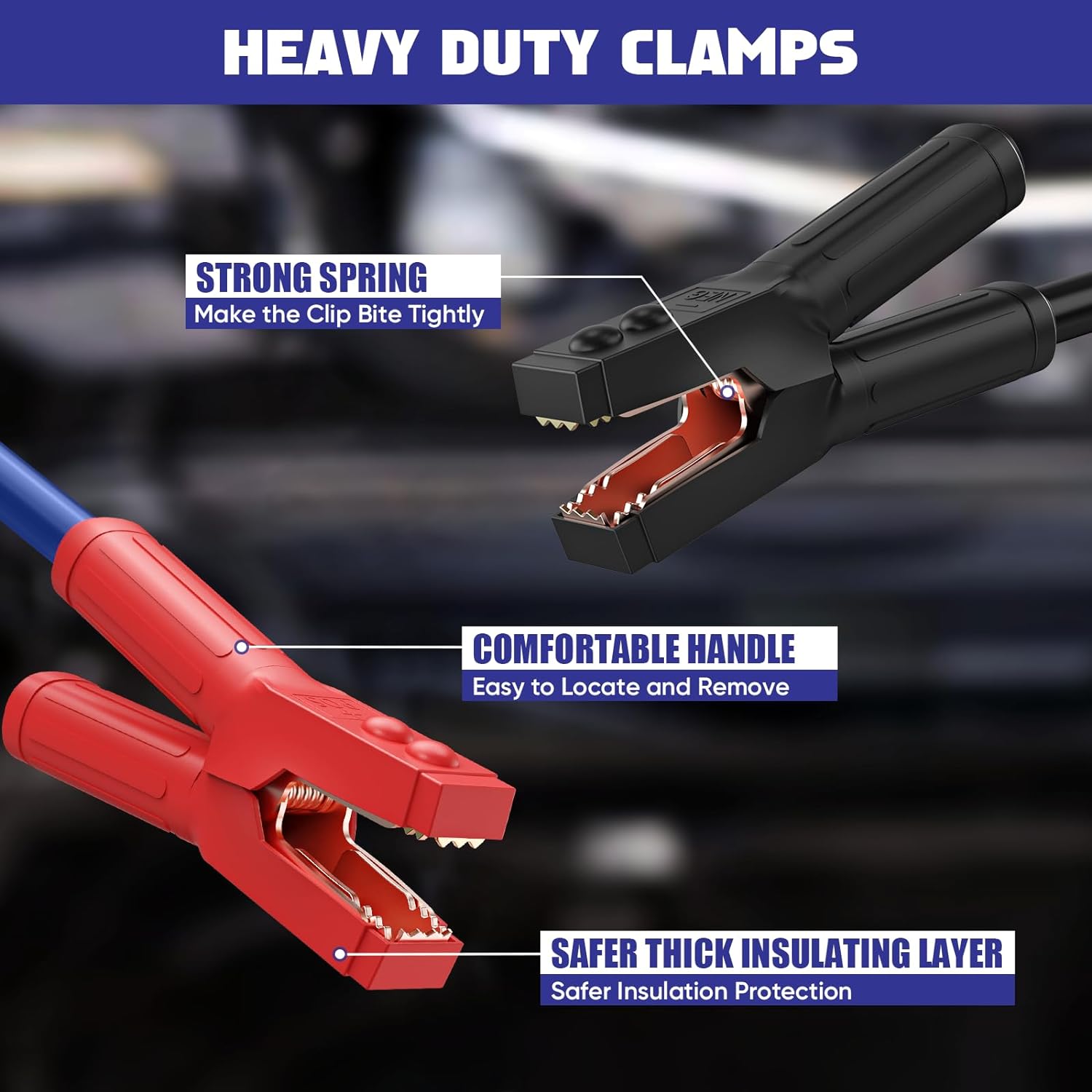 Thumbnail 3 de EXTRESPO 2/0 Gauge 30 FT Jumper Cables 1500A