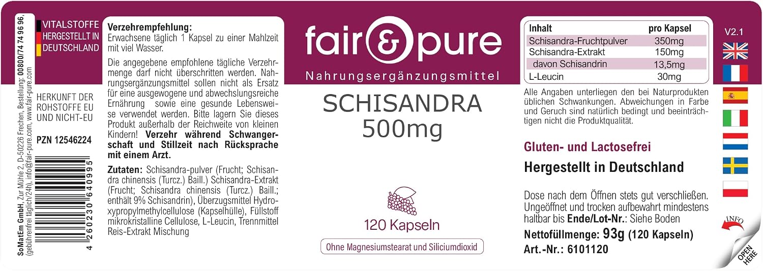 Thumbnail 6 de Fair & Pure Schisandra Kapseln 500 mg Extrakt – 120 Stück