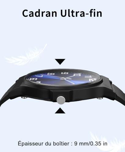 Thumbnail 3 de SOCICO Montre analogique Enfants 30M étanche Cadran Clair Noir Bleu