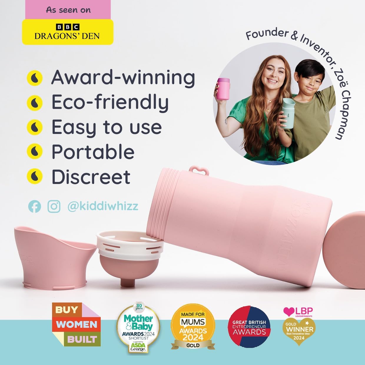 Thumbnail 1 de Whizzer™ - Discreet Portable Toilet for Adults: 500ml Silicone Urinal for Travel, Festivals, Camping and More