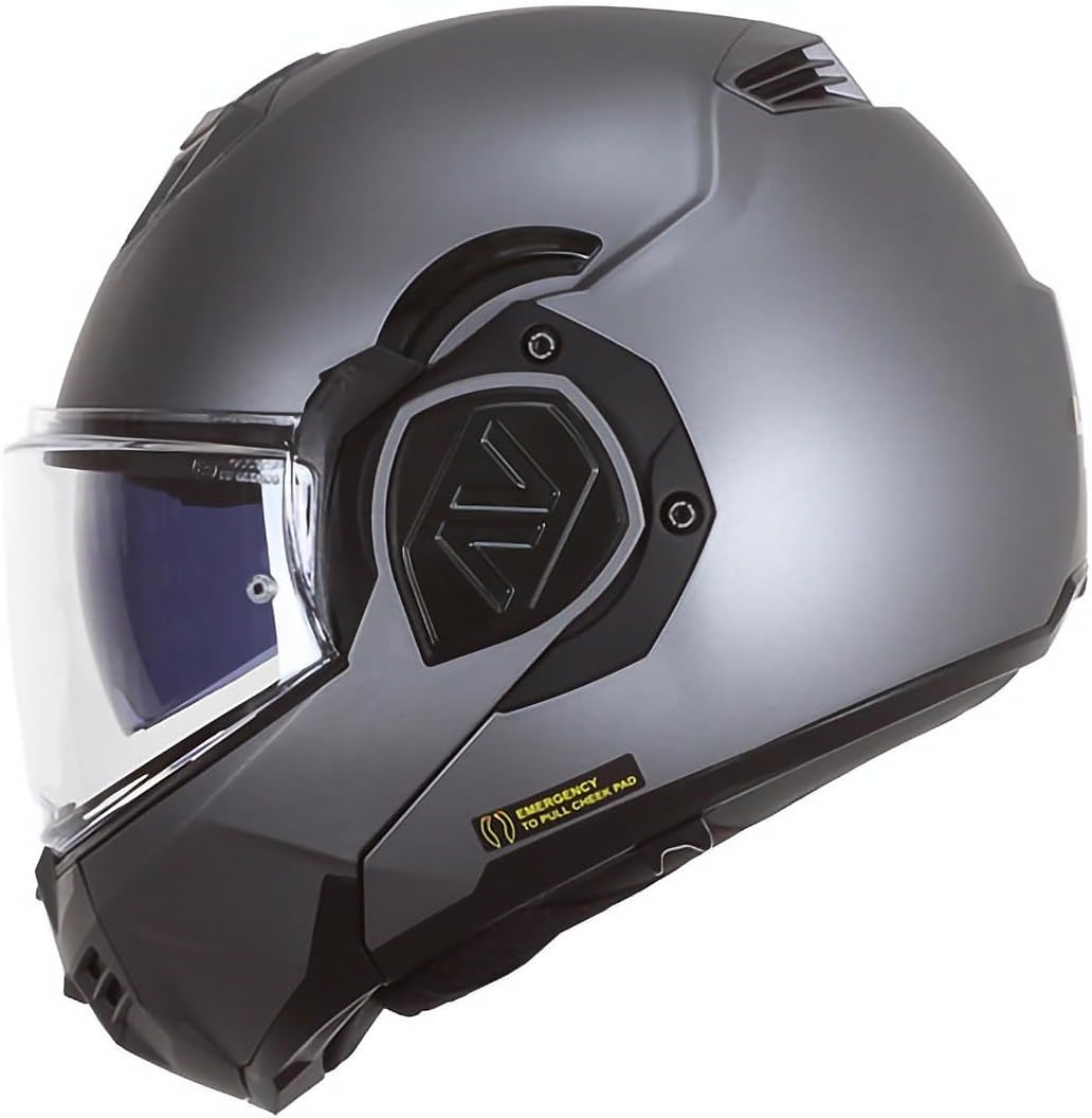 Detalle de LS2 ADVANT SOLID Matt Titanium – Casco modulare ECE 22.06 (M)