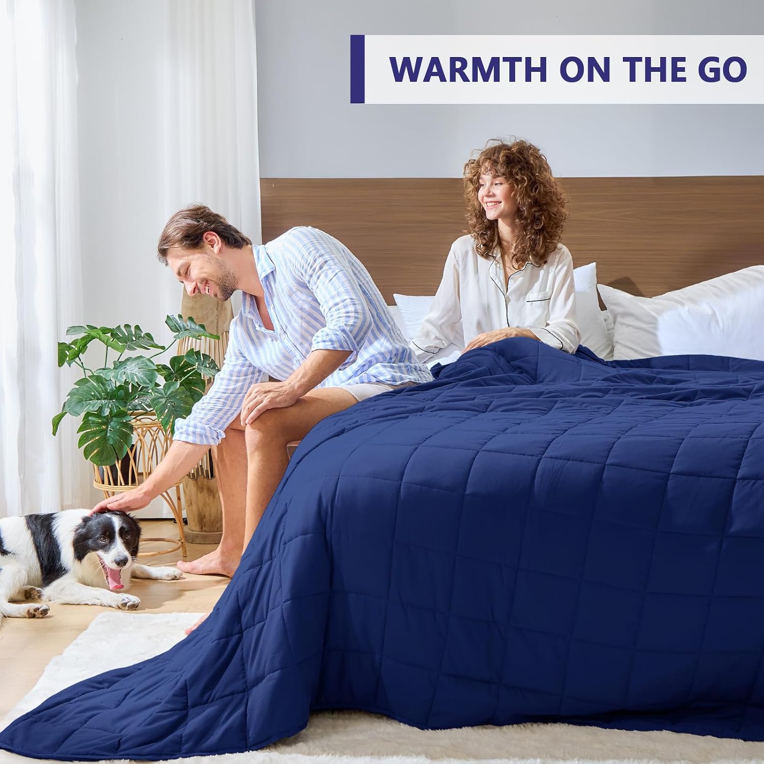 Detalle 2 de Weighted Blanket 20 lb Queen size cooling navy đź’™
