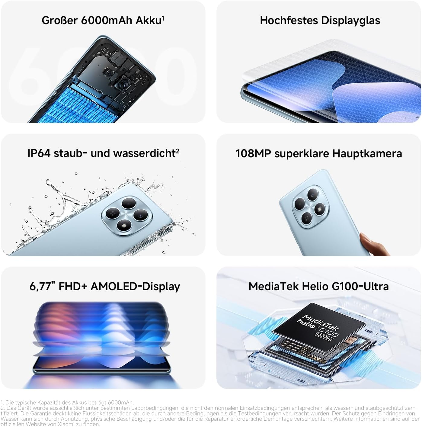 Detalle 2 de XIAOMI Redmi Note 15 8+128 GB mit 6000-mAh Akku