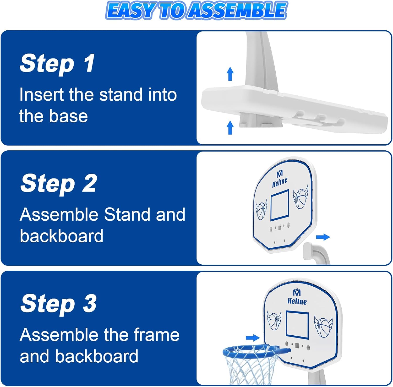 Thumbnail 5 de Dahivs Pool Basketball Hoop with Lengthened Water-Filled Base (34" x 34" x 42.2")