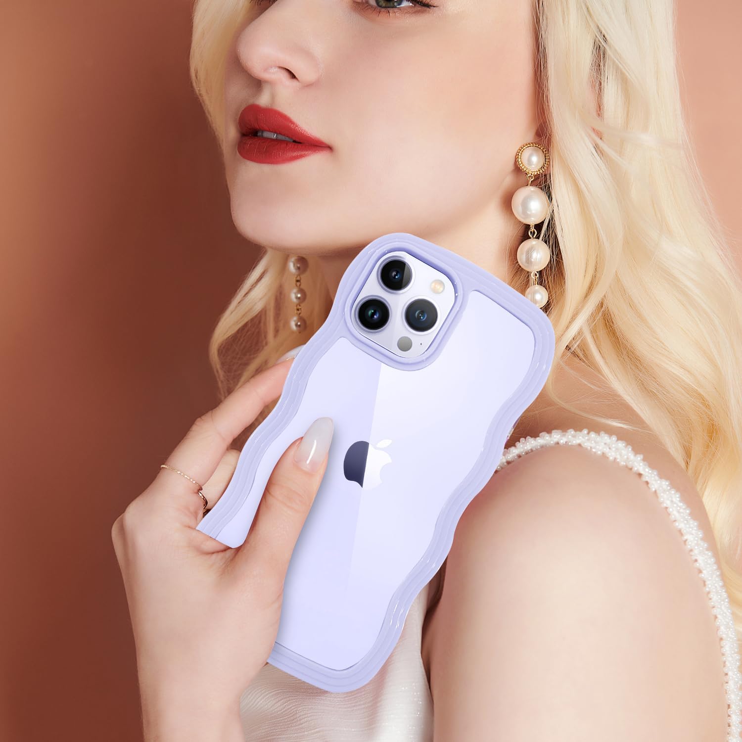 Thumbnail 4 de ORDA Cute Wave Frame Curly Shape Case for iPhone 11 Pro Max (Purple)