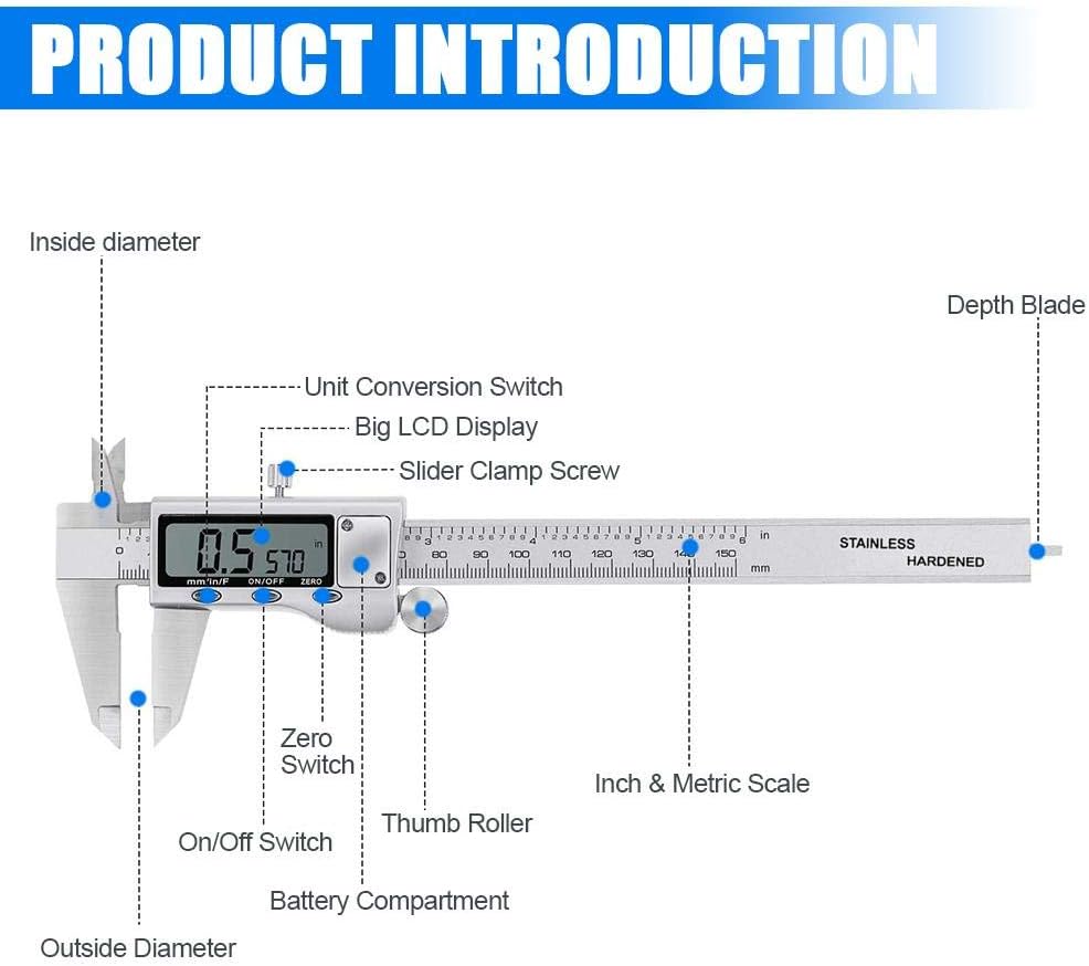 Thumbnail 6 de Digital Caliper, 6-Inch