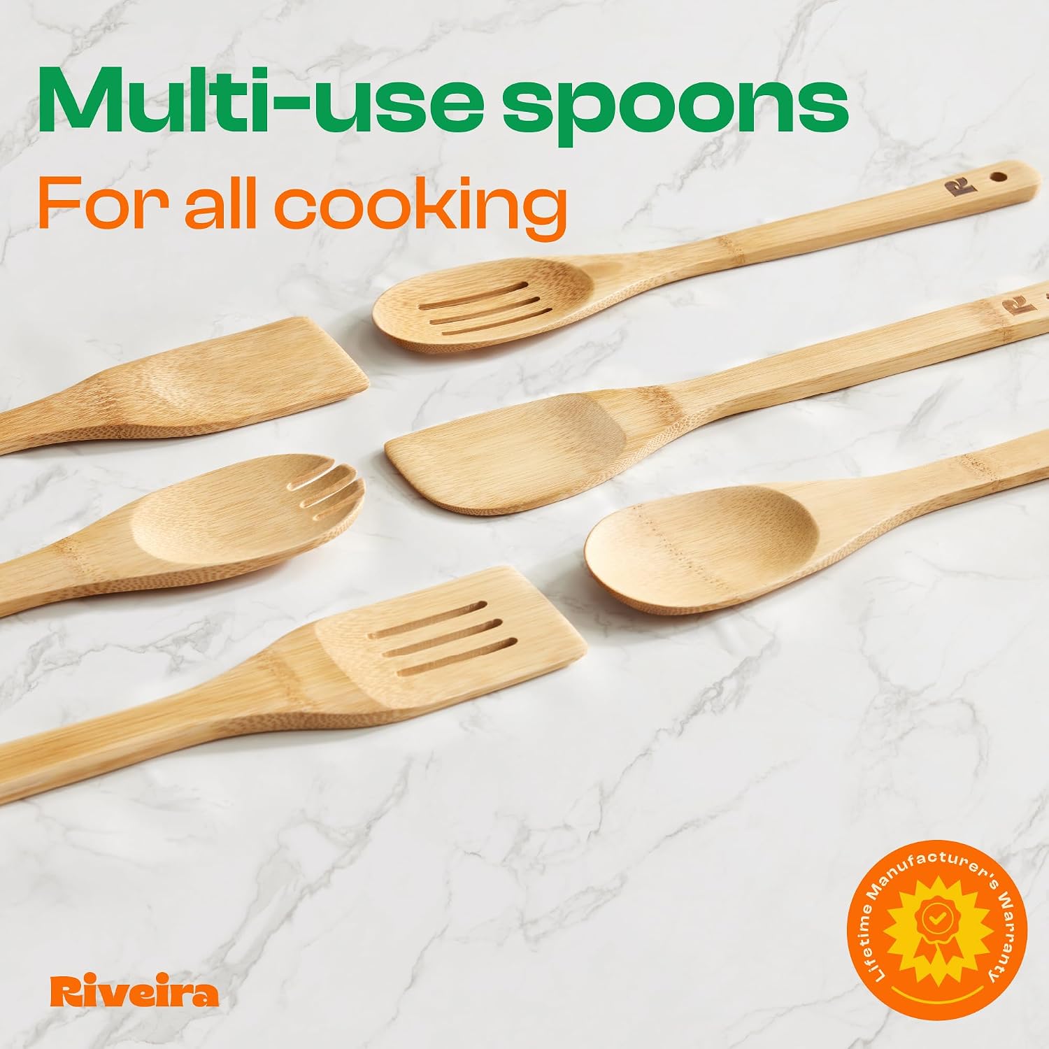 Detalle 2 de Riveira Bamboo Cooking Spoons 6-piece 🍴
