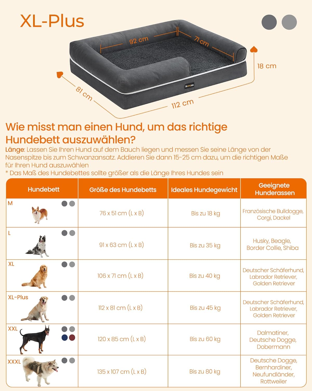 Thumbnail 4 de Feandrea Orthopädisches Hundebett 112 cm