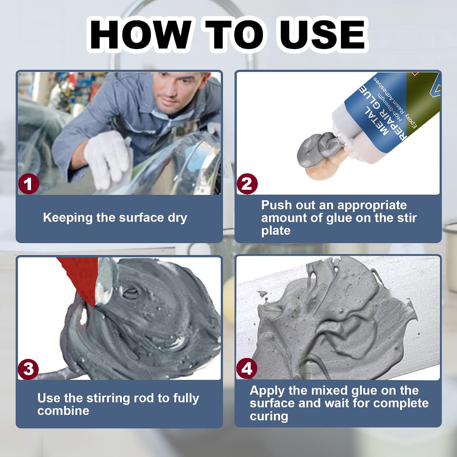 Detalle 1 de WAN2TLK Metal Repair Epoxy Adhesive, Heat-Resistant, Two-Piece Kit