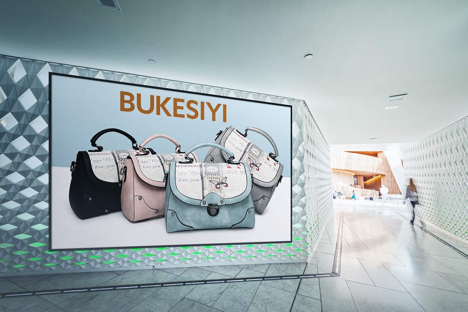 Thumbnail 6 de BUKESIYI Donna Borsa a Tracolla e a Mano Rosa (PU) con tracolla regolabile 120 cm – modello IT77101