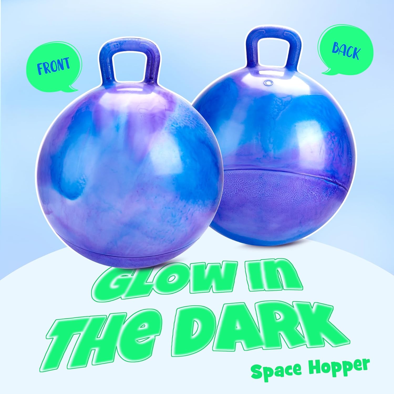 Thumbnail 6 de INPODAK Space Hopper for Kids – Glow-in-the-Dark 20 Inch Hopping Ball with Handle
