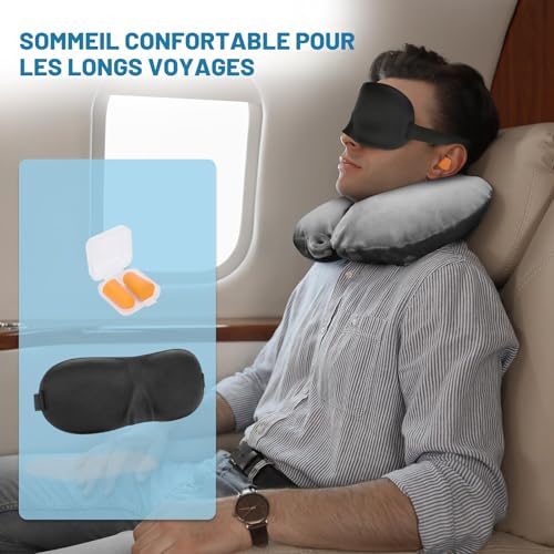 Thumbnail 6 de Cирorld Coussin de Voyage Gonflable pour Avion – Oreiller de Nuque Ultraléger, Ensemble Complet