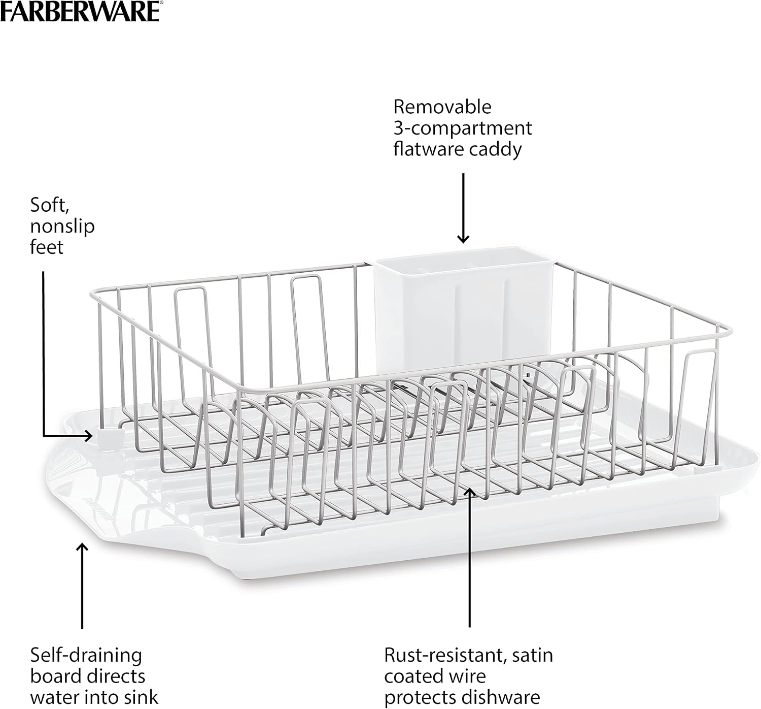 Detalle 2 de Farberware Classic Large Rust-Resistant Dishrack 🧽