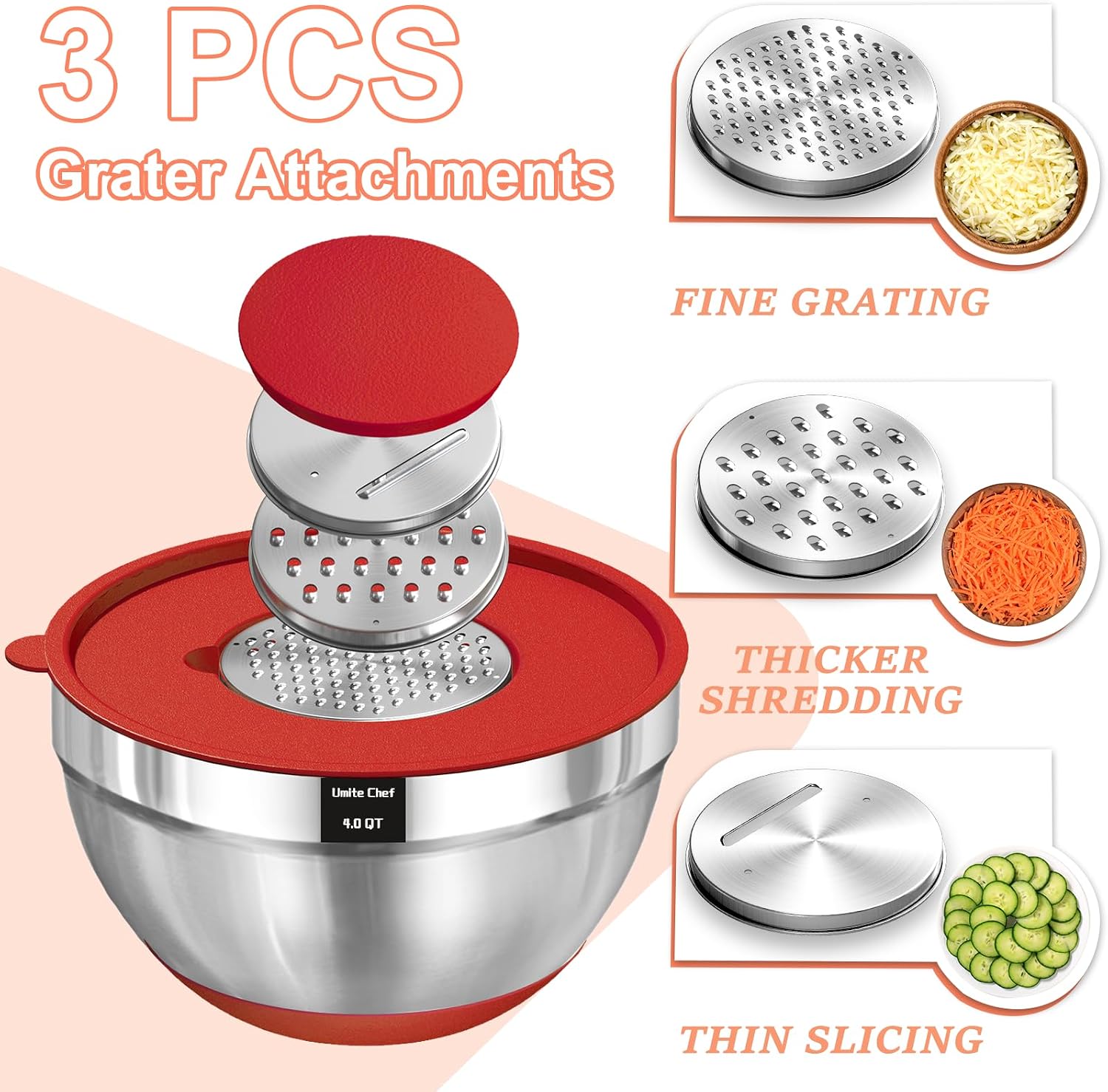 Detalle de Umite Chef Mixing Bowls, 5 qt