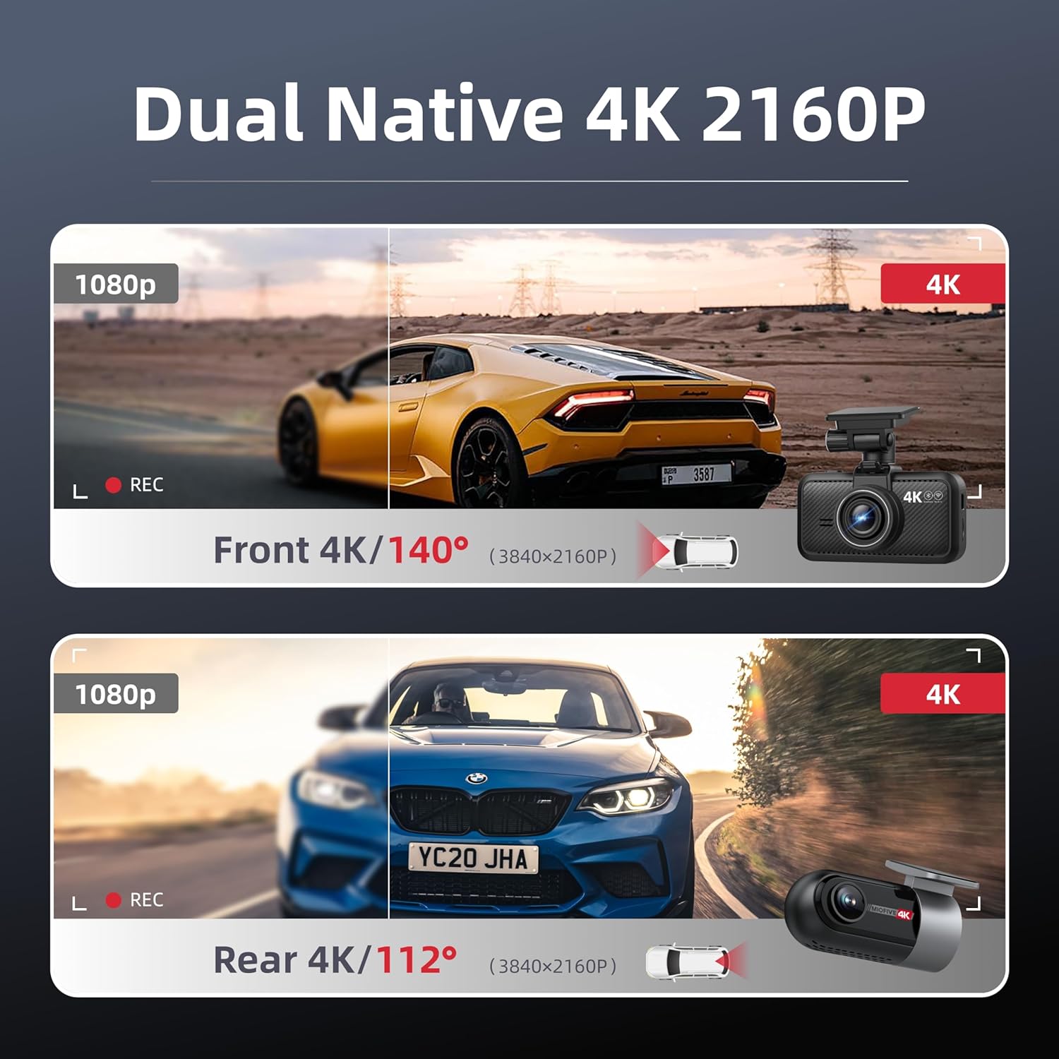 Detalle 2 de Miofive Dash Cam 64GB 4K Front Rear