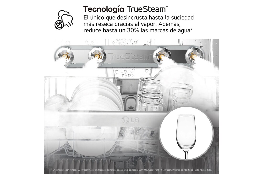 Thumbnail 5 de LG DF375HWS Outlet lavavajillas QuadWash Steam, blanco