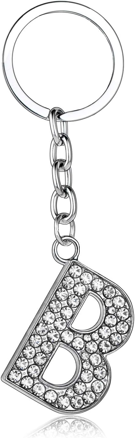 Detalle de BESPMOSP A-Z Letter Keychain – Best Friend Gift with Rhinestone Letter