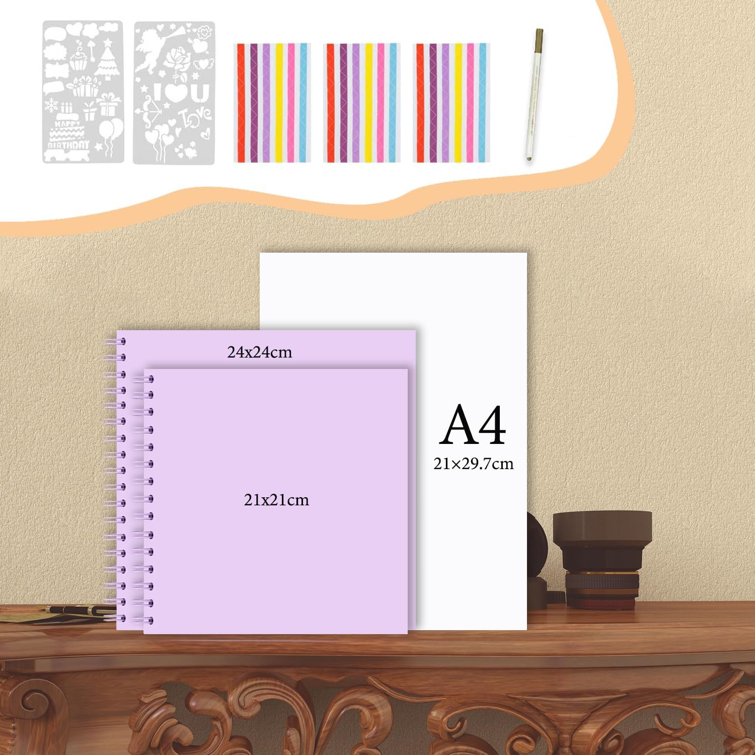 Detalle de JAECU JCLX-Z21 – album fotograficzny 21 × 21 cm, 20 kartek, papier kraft