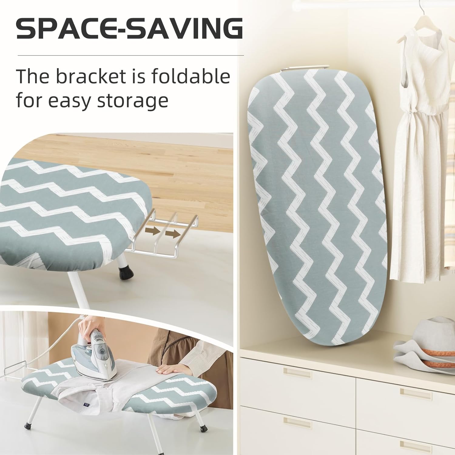 Thumbnail 6 de Mini Tabletop Ironing Board: Compact, Foldable, and Heat-Resistant for Dorms, Apartments, and Travel (Dark Grey)