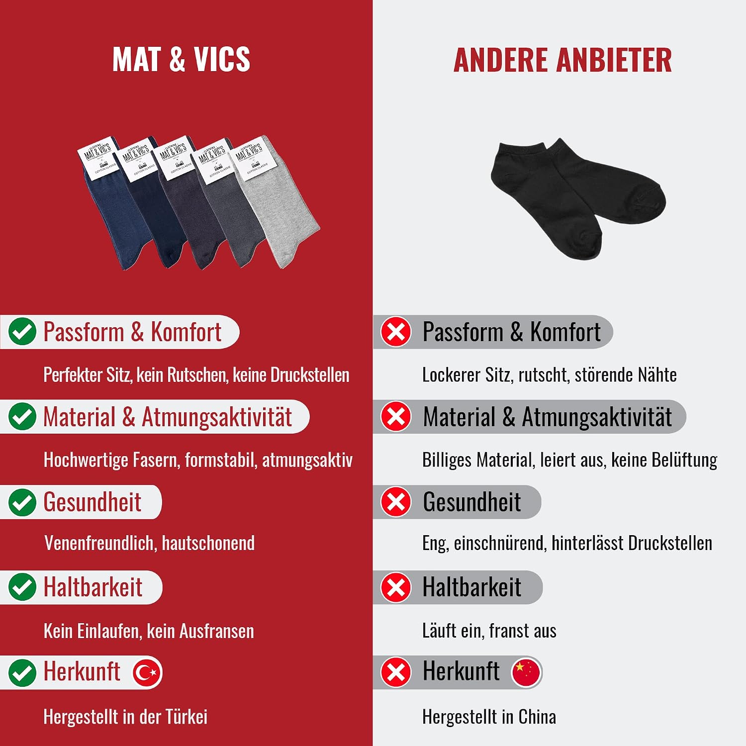 Thumbnail 5 de Mat & Vic's Socken 43-46 aus Baumwolle