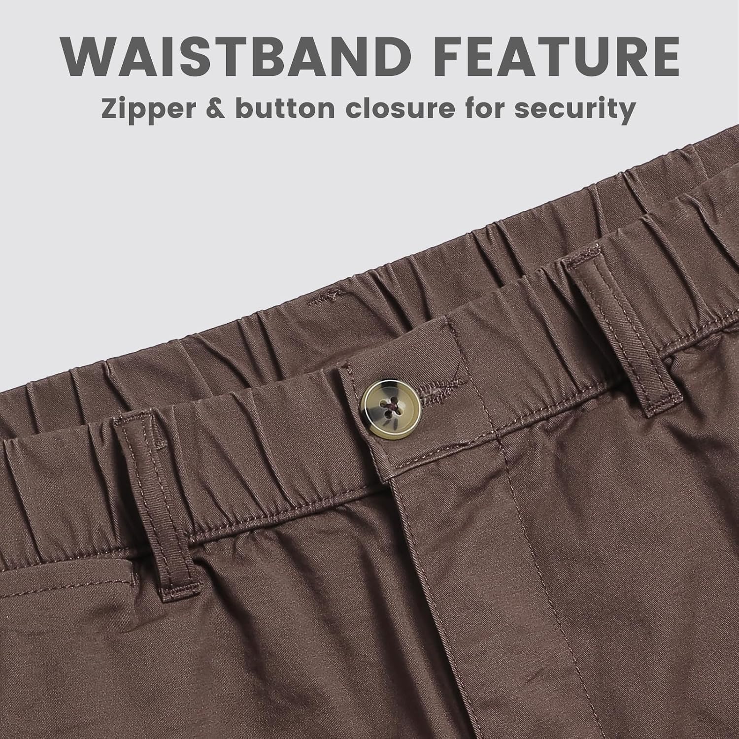 Detalle 2 de maamgic Men's Classic-fit 5.5" Cotton Casual Shorts with Elastic Waistband and Multi-Pocket design