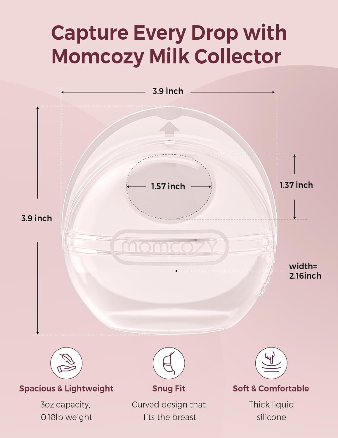 Thumbnail 3 de Momcozy Breast Milk Collector: Reusable Silicone Shells for Quiet, Practical Milk Catching