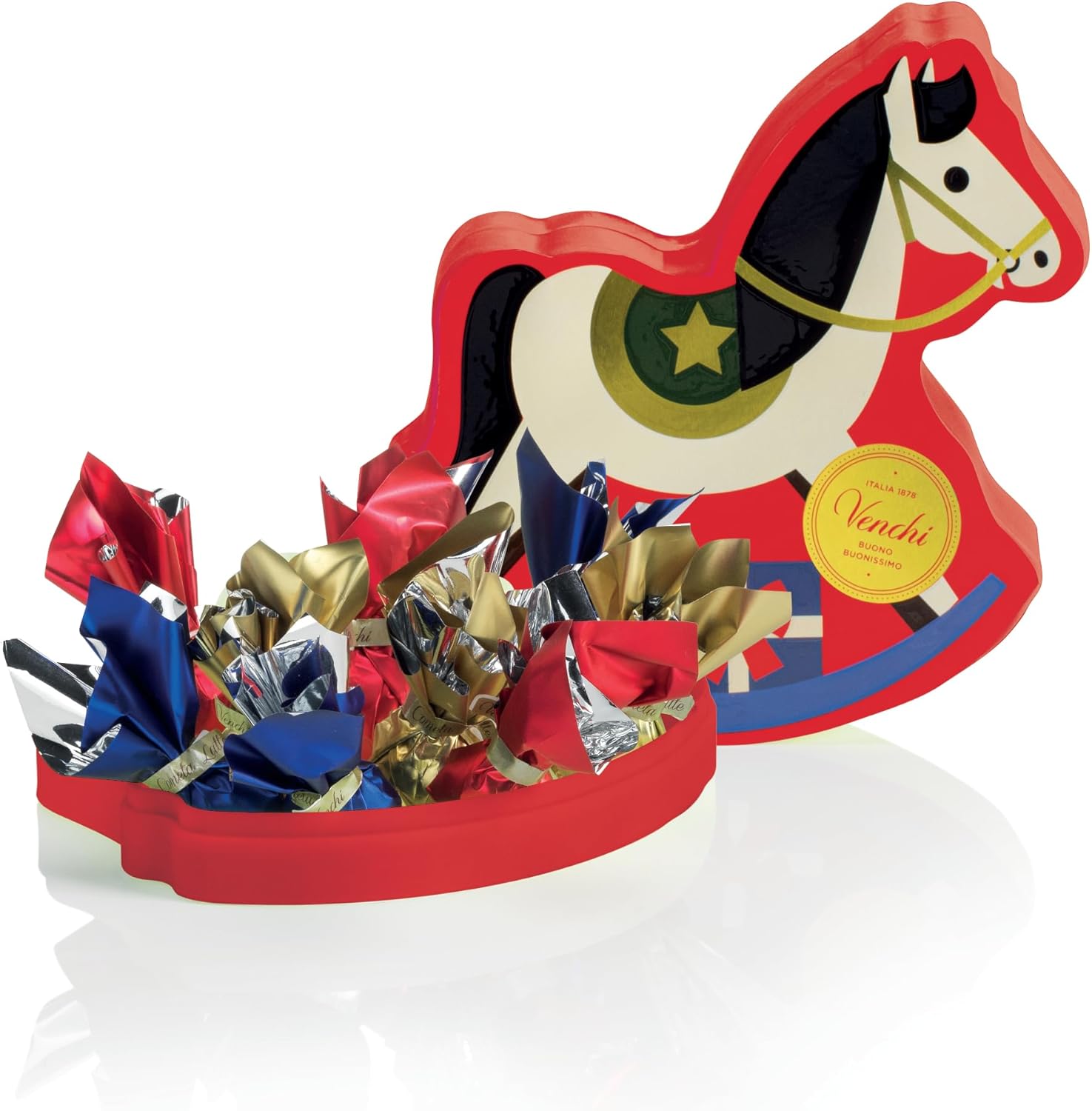 Detalle de Venchi Coffret Cheval à Bascule de Noël – 160 g, Cometa Assortis