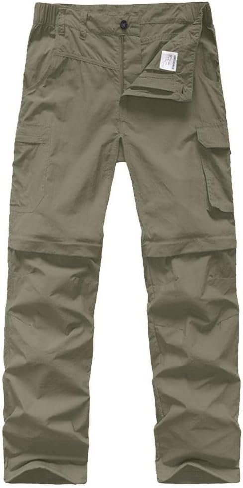 Detalle de linlon Convertible Hiking Cargo Pants for Kids, UPF 50+ Quick-Dry Zip-Off